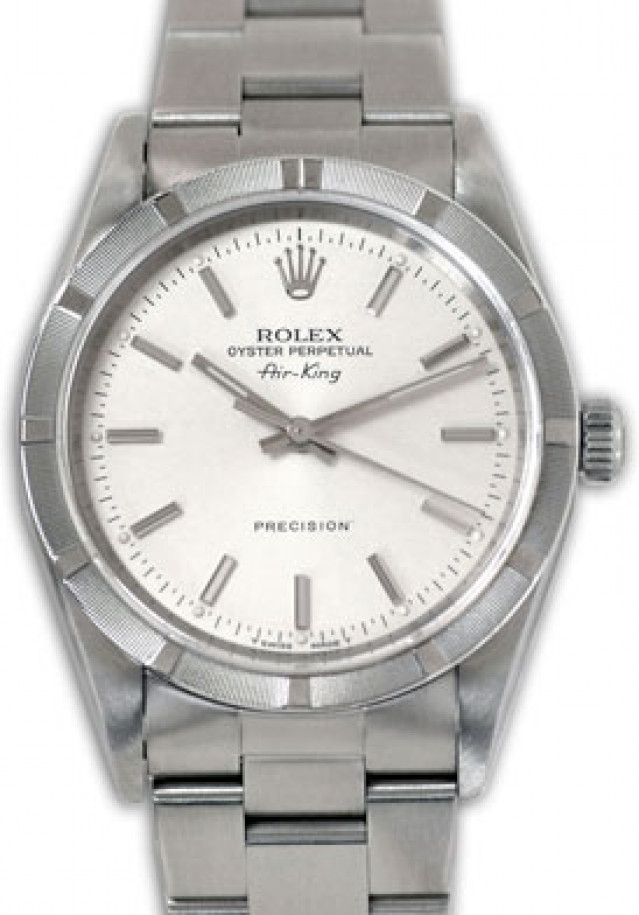 Rolex 14010 Steel on Oyster, Engine Turned Bezel Steel with Silver Index